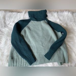 MADEWELL  Green Turtleneck Open Back Sweater Size Medium EUC